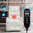 thumbnail image 5 of Leumius Manual Recliner Chair with Massage and Heat for Adult,360° Swivel Rocker Chair with Ergonomic High Backrest,Glider Recliner Nursery Chair with Side Pockets for Living Room,White PU, 5 of 7