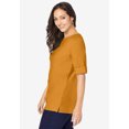 thumbnail image 3 of Jessica London Women's Plus Size Stretch Cotton Cuff Tee, 3 of 6