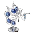 thumbnail image 4 of Matashi Guardian Angel Figurine Crystal Studded Ornament (Flying Angel, Chrome/Silver), 4 of 8