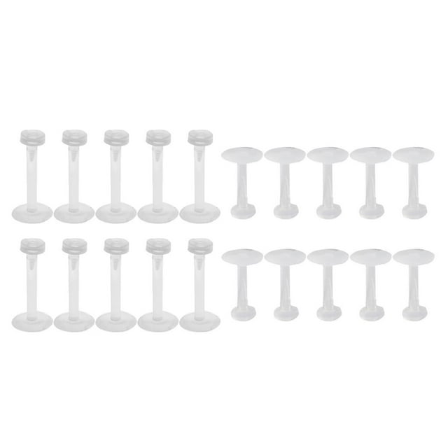 20pcs / Lot 16 Retenedor de espárragos de acrílicos de calibre Barra de recta Hugo anillos de tachuelas de acrílico para la nariz