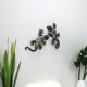 thumbnail image 2 of Adorno de pared, x2 lagartos, metal, 23 cm, decoración de pared, jardín, exterior, figura de lagarto, decoración de metal, suspensión de terraza o valla, salón, baño ER, 2 of 5