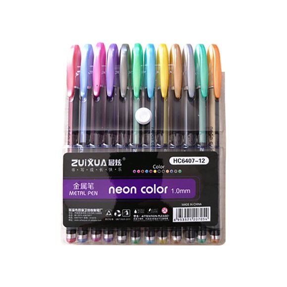 Amdohai 12pcs Color Gel Pens Set Neutral Pen Marker for Writing Marking Drawing Painting Coloring Books
