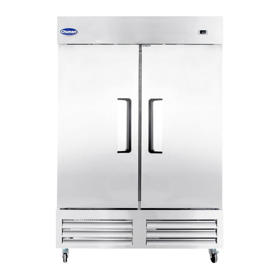 54" Heavy Duty ChumartUSA Commercial 49 Cu.ft Upright 2 Door Reach In Freezer All stainless steel