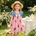 thumbnail image 5 of Babcutegg Charming Denim Skirt Dress With Sweet Cherry Embellishment Breathable Sleeveless Design For Little Girls Pink Size 6, 5 of 9