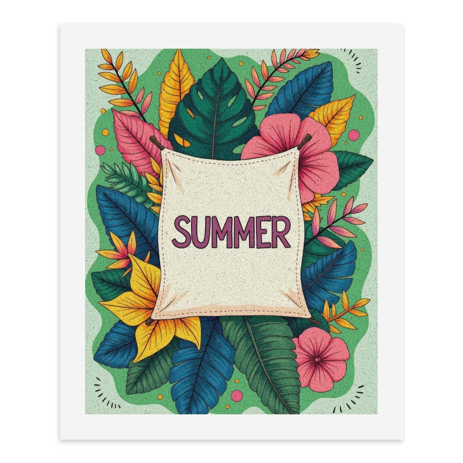 Paint By Numbers Kit for Adults Beginner - DIY Tropical Floral Summer Art Canvas Painting Kits for Adults, Frameless Paint By Number for Adults for Home Wall Decor 16x20 Inch