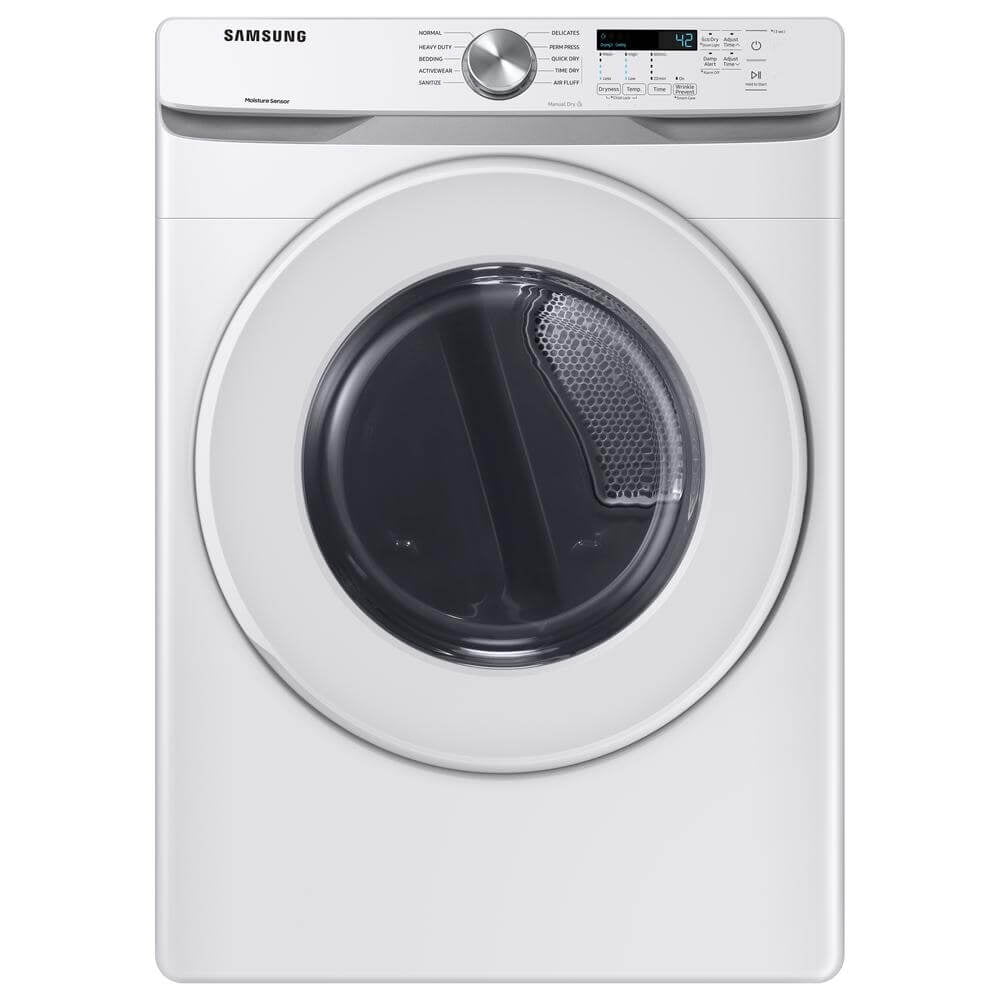 Samsung DVE45T6000W 7.5 Cu. Ft. Front Load Electric Dryer with Sensor