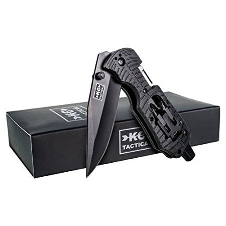 - KC TACTICAL 12 in 1 Survival Multi-Tool | Folding Pocket Knife | LED Flashlight