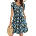 thumbnail image 1 of Ovzne Robes d'Été pour Femmes Robe Femme Robe d'Été Décontractée pour Femmes Robe Longue Sans Manches à Col en V Robe de Vacances Liquidation, 1 of 7