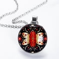 thumbnail image 2 of Seven Starred Iadybird Glass Circular Pendant Necklace - Women's Jewelry, 2 of 5