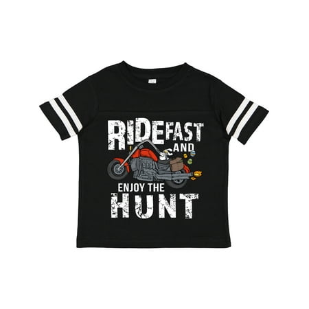 

Inktastic Ride Fast and Enjoy the Hunt Easter Bunny on Motorcycle Gift Toddler Boy or Toddler Girl T-Shirt