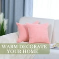 thumbnail image 2 of PiccoCasa 2Pcs Square Decorative Throw Pillowcases Cushion Covers, 18" x 18" Pink, 2 of 7