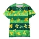 thumbnail image 1 of Gibobby Blusa Termica Camiseta de manga corta con estampado del día de San Patricio para niños y niñas(Verdinegro, 13-14 Años), 1 of 3