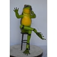 thumbnail image 2 of Nifao Comedic Green Frog bronze statue – Home Decor Sculpture, 25"L x 20"W x 30"H, 2 of 9
