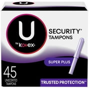 Kotex U Security Tampons, Super Plus Absorbency, Unscented, 45 Count
