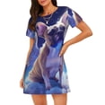 thumbnail image 1 of Disketp Night Sky Winged French Bulldog para Camisón Corto de Manga Corta para Mujeres, Camisón Cómodo con Escote Redondo, Bonito y Confortable, 1 of 6