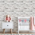 thumbnail image 3 of Peel and Stick Wallpaper 23.6in x 9.8ft Rustic Industrial Vintage White Gray Brick Wall Distressed Contact Paper Vinyl Waterproof Self Adhesive Wall Paper for Bedroom Shelf Cabinet Renter Friendly, 3 of 8