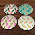 thumbnail image 2 of WIRESTER Drink Round Fabric Felt Neoprene Coasters Set of 4pcs, Pineapple, 2 of 4