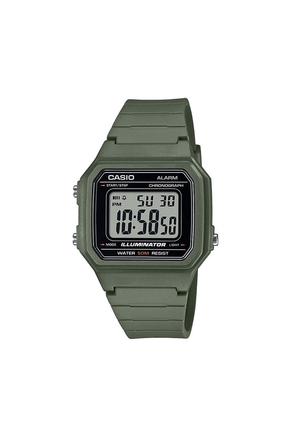 Men's Classic Digital Watch with Green Strap - W217H-3AVCF