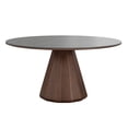 thumbnail image 4 of Casabianca Home Eric 53 in round dining table with walnut base and gray marbled ceramic top., 4 of 8