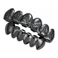 thumbnail image 4 of Parrillas de dientes de rapero de 18 K, tapas de boca, parrillas es Negro Hugo Parrillas chapadas en oro de 18 quilates, 4 of 6