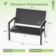 thumbnail image 2 of YODOLLA Outdoor Wicker Patio Bench, Rattan Loveseat with Backrest and Armrests, Black, 2 of 9