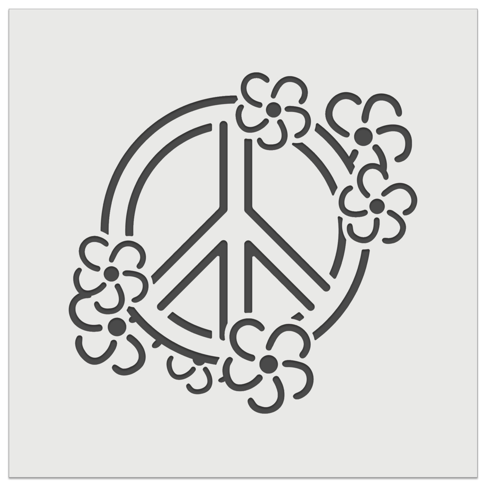 craft & face painting stencil cookie 60mm peace sign design cake 