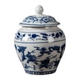 thumbnail image 2 of Tarro de porcelana azul y blanca para guardar té, recipiente hermético de cerámica para cocina. Estilo C, 2 of 9