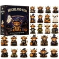 thumbnail image 2 of Highland Cow Halloween Countdown Calendar, 2026 Flat Plastic Advent Display with Spooky Farm Animal Artwork, 24-Day Decor for Desk, Wall, Entryway, Living Room, Office & Party Countdown, 2 of 7