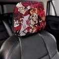 thumbnail image 4 of Animation Hazbin Hotel Car Headrest Cover Decor Vehicles Seat Pillow Cover Protector Accessories Auto Front/Rear Seats Head Rest Cover Universal Fit Most Cars Sedan SUV Van, 4 of 7