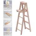 thumbnail image 2 of KAKOWELY Escalera de madera en miniatura decorativa para casa de muñecas, muebles de simulación en miniatura, 2 of 4