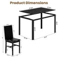 thumbnail image 4 of AWQM 5-Piece Glass 4 PU Leather Chairs Dining Table Set, Black, 4 of 9