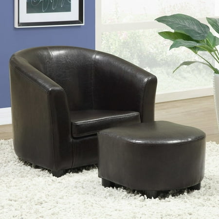 Monarch Juvenile LeatherLook Chair And Ottoman 2 Piece Set, Multiple Colors