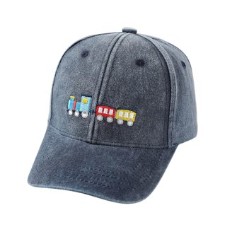 Navy Blue Denim Cap Funky Junque Kids Baseball Cap Unisex Low Profile Hat - Dark Denim