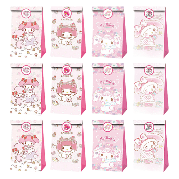 24 PCS Anime Party Favor Candy Bags for Anime Themed Birthday Supplies Decor,Kids Birthday Game Party Kraft Paper Goodie Gift Bag Decorations