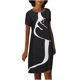 thumbnail image 1 of Vestido informal de manga corta con estampado de temperamento informal con cuello redondo para mujer Fridja  qw2360, 1 of 8