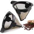 thumbnail image 1 of Replacement Parts 2pcs Cone Reusable Coffee Permanent Filters, Compatible with Ninja Coffee Maker CM305, CP301, CP307C,CM401, 1 of 5