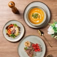 thumbnail image 6 of AmorArc Ceramic Plates Set of 6, 8.5 Inch Handmade Reactive Glaze Stoneware Plates set for Dessert, Salad, Appetizer, Dinner, Microwave & Dishwasher Safe, Scratch Resistant-Green Wheat, 6 of 9