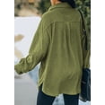 thumbnail image 6 of Asyoly Women Casual Button Down Shacket Jacket Long Sleeve Solid Color Oversized Trench Pea Coat Coat with Pockets, 6 of 6