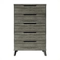 thumbnail image 3 of Castle Place Modern 5-Drawers Wooden Dresser, Dark Grey, 3 of 8