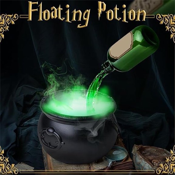 Vggrvlo Early Halloween Decorations Indooor DIY Floating Potion Set with Witches Cauldron and Mist Maker Large Halloween Witches Cauldron Outdoor Indoor for Porches Yards Gardens Lawn