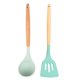 thumbnail image 1 of Utensilios de cocina del silicón, sistema del utensilio de cocina de 2 piezas, utensilios de cocina de madera fáciles de limpiar, 1 of 5