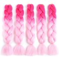thumbnail image 2 of Trenza de pelo sintético Kanekalon ER Jumbo Ombre 24 pulgadas 5 piezas Melocotón/Rosa Claro, 2 of 5