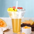 thumbnail image 4 of Juego de 2 vasos reutilizables de plástico para bebidas y snacks con pajitas. Vaso térmico con tapa para patatas fritas. Fácil de usar con una sola mano., 4 of 8