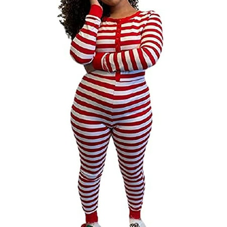 

Canrulo Women Romper Long Sleeve One-Piece Bodysuit Deep V Neck Pattern Jumpsuit Bodycon Pajamas