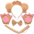 thumbnail image 1 of 1 Juego de diadema con orejas de león, accesorio de decoración para Cosplay, pajarita decorativa con cola de lazo, 1 of 7
