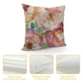 thumbnail image 4 of PHYHOO Spring Summer Flower Decorative Throw Pillow Covers, Pink Rose Floral Wreath Porch Outdoor Home Decor, Plaid Farmhouse Couch Cushion Case White, 4 of 5