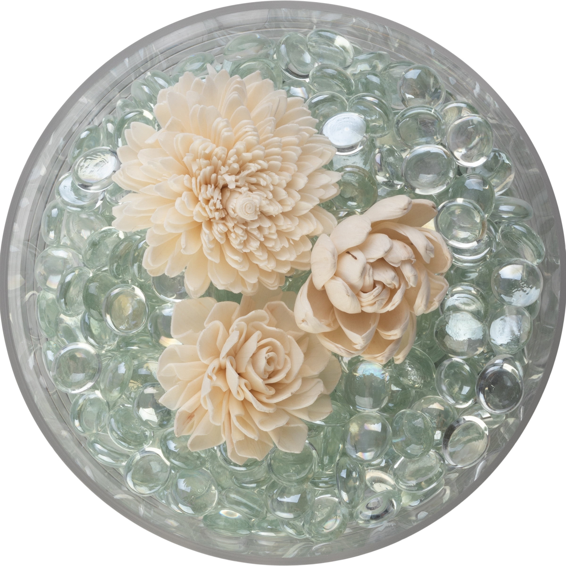 Lavish Home 10lbs Vase Filler Glass Beads - 3/4in Flat Marbles, Clear