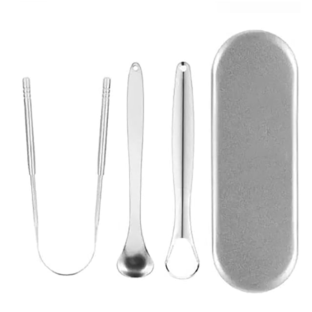Raspador de lengua BuyWeek ergonómico de acero inoxidable para eliminar mal aliento