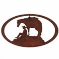 thumbnail image 2 of 7055 Inc Horse and Cowboy Oval Wall D cor, 2 of 2