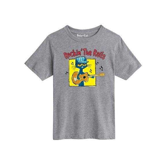 Pete The Cat - Rockin The Rails Youth - Youth Short Sleeve Graphic T-Shirt